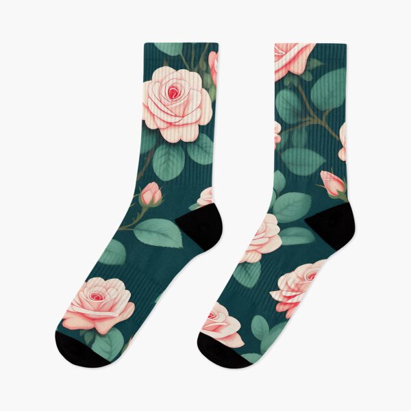 Item preview, Pink Roses On Dark Teal Green  designed and sold by printmala.