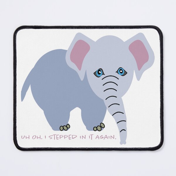 Item preview, Timid Elephant with Funny Saying designed and sold by jwturcott.