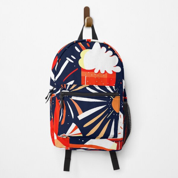 Item preview, Quirky minimalist illustration of fireworks and summer drinks at night with 4th of July overtones. designed and sold by lawsonlee.