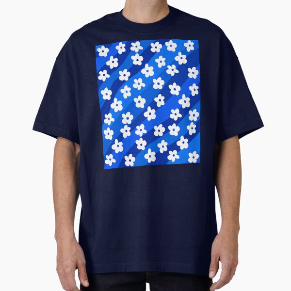 Item preview, Blue Wavy, Groovy Flowers Pattern  designed and sold by OneThreeSix.