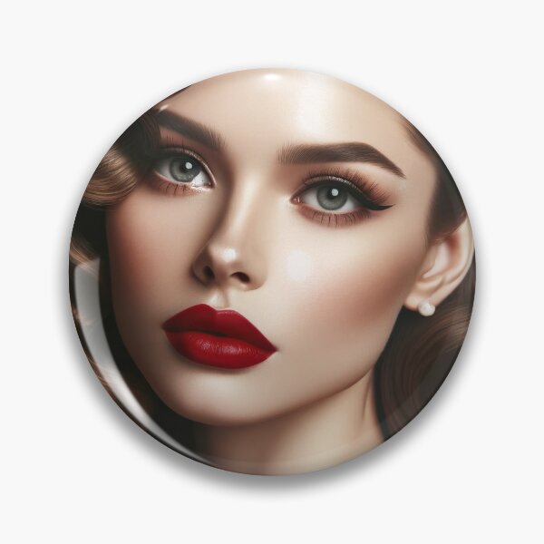 Item preview, Woman with 1940s Hollywood waves and classic red lipstick, evoking old-school glamour. designed and sold by AndreaMart.