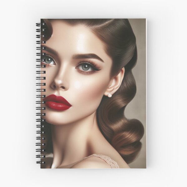 Item preview, Woman with 1940s Hollywood waves and classic red lipstick, evoking old-school glamour. designed and sold by AndreaMart.