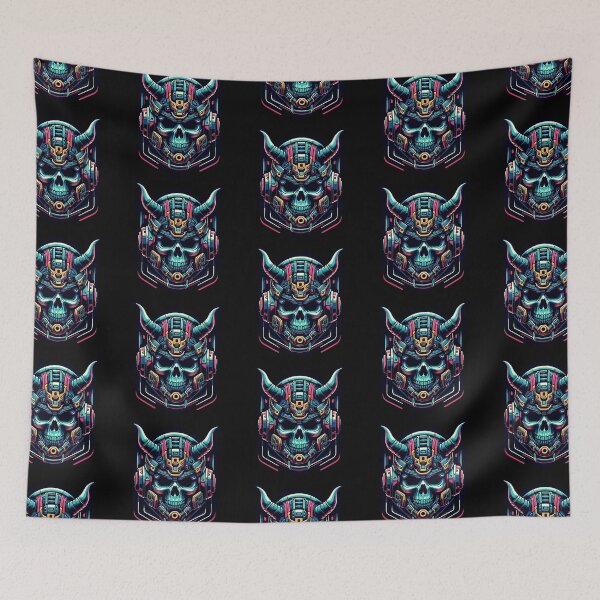 Item preview, Cyberpunk Skull: Neon Horns and Digital Dreams designed and sold by artwaves.