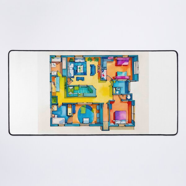 Item preview, Colorful apartment floor plan designed and sold by Steffani Lehmann.