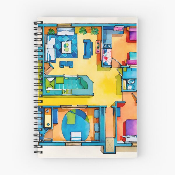 Item preview, Colorful apartment floor plan designed and sold by Steffani Lehmann.