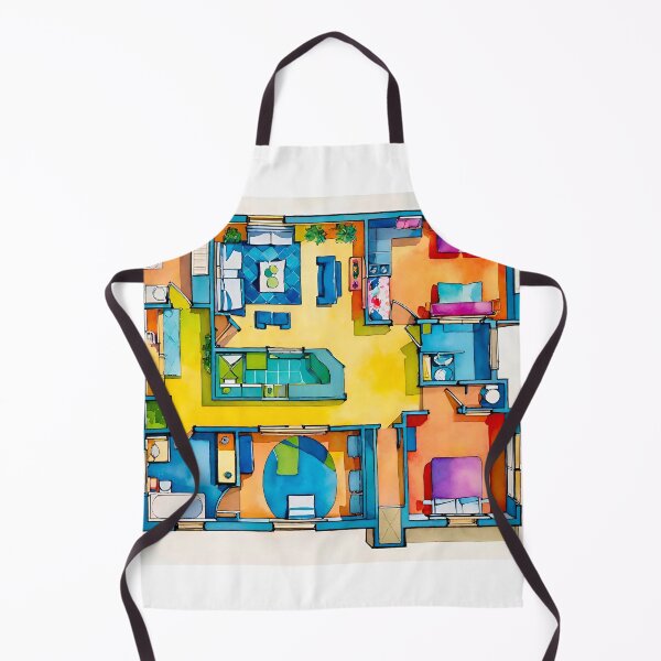 Item preview, Colorful apartment floor plan designed and sold by Steffani Lehmann.