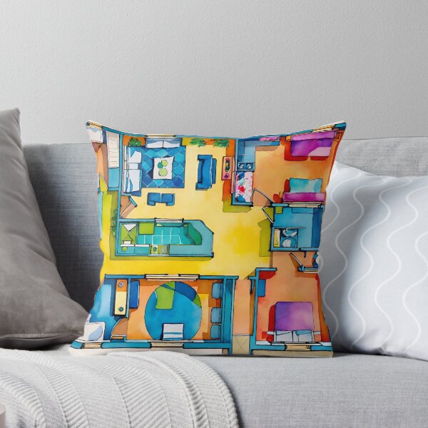 Item preview, Colorful apartment floor plan designed and sold by Steffani Lehmann.