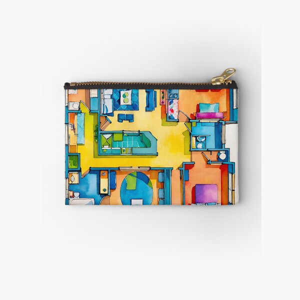 Item preview, Colorful apartment floor plan designed and sold by Steffani Lehmann.