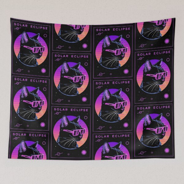 Item preview, Solar Eclipse Black Cat - Purple space designed and sold by karsad.