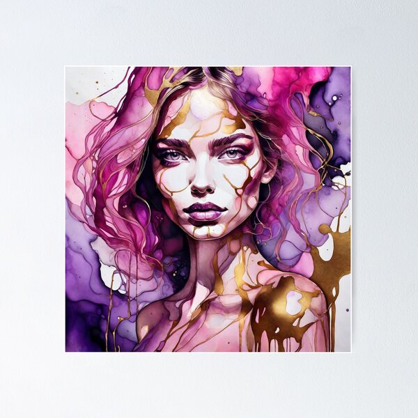 Item preview, Abstract Female purple Portrait designed and sold by Sisyset.