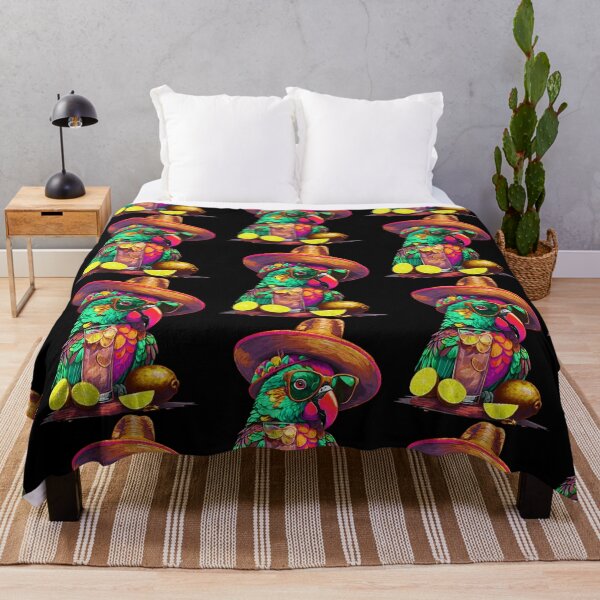 Item preview, Teal Green Parrot Tropical Happy Bird with Citrus Drink designed and sold by MindWave THC.