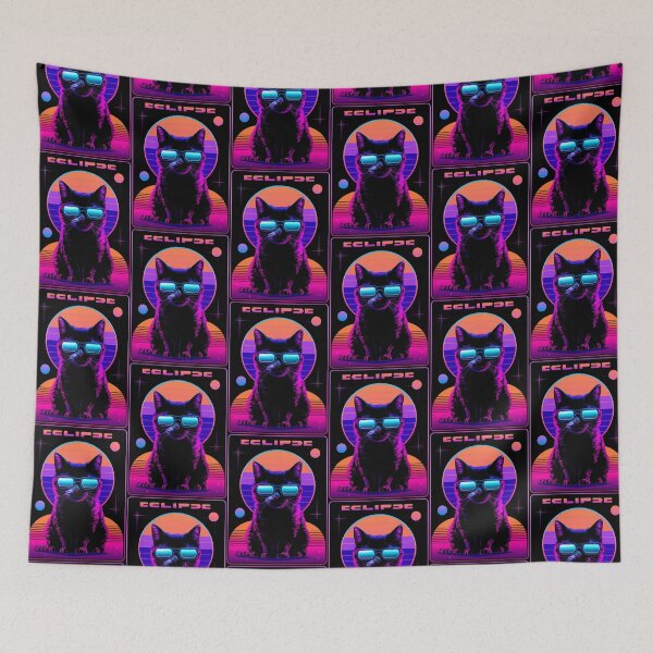 Item preview, Solar Eclipse Black Cat - retro designed and sold by karsad.