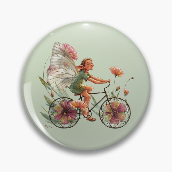 Item preview, Happy Green Elf Bicycle Rider designed and sold by NickTaroDesign.