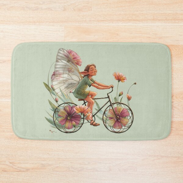 Item preview, Happy Green Elf Bicycle Rider designed and sold by NickTaroDesign.