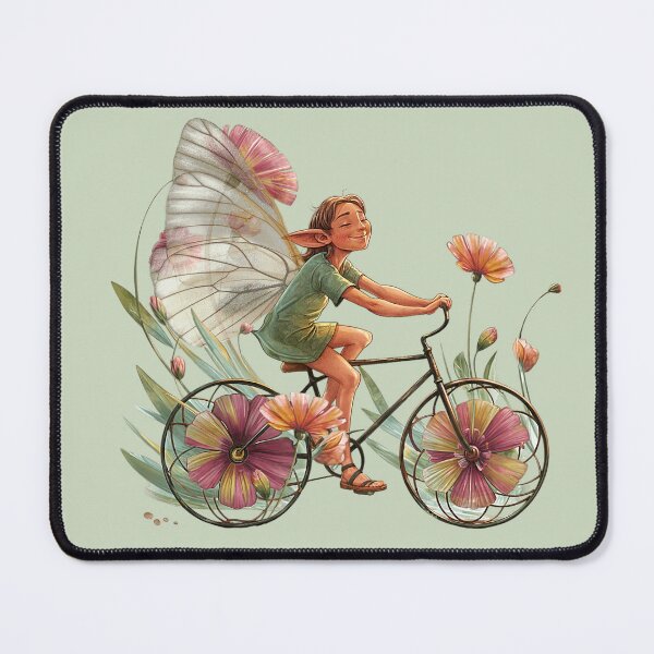 Item preview, Happy Green Elf Bicycle Rider designed and sold by NickTaroDesign.