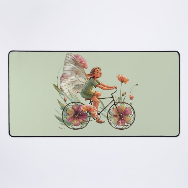 Item preview, Happy Green Elf Bicycle Rider designed and sold by NickTaroDesign.