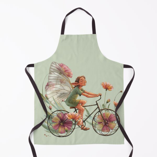 Item preview, Happy Green Elf Bicycle Rider designed and sold by NickTaroDesign.