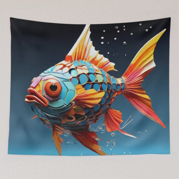 Aperçu de l'œuvre Poisson 4D abstrait créée et vendue par Swingfroglet.