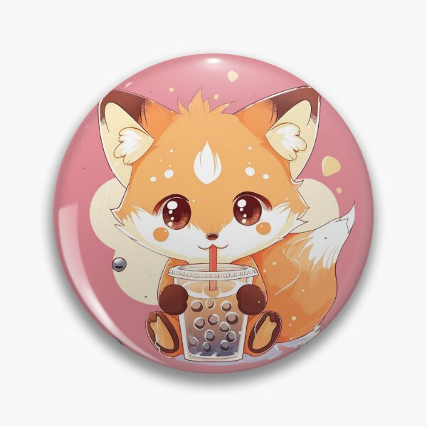 Item preview, Cute kawaii fox drink bubble designed and sold by ShopMaxiDesigns.