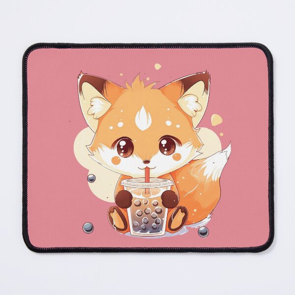 Item preview, Cute kawaii fox drink bubble designed and sold by ShopMaxiDesigns.