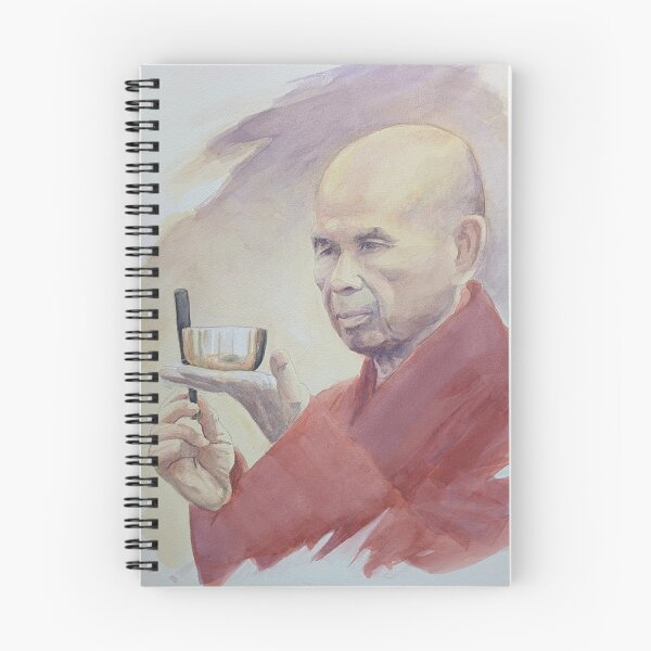 Item preview, Thich Nhat Hanh, Buddhist monk with bowl watercolor, Plum village designed and sold by Carlos Taylor.