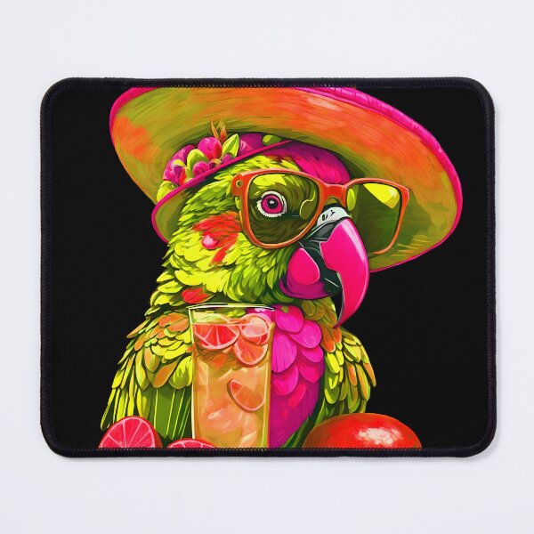 Item preview, Yellow Parrot Limelight Lounger Tropical Happy Bird in Paradise and Refreshing Drinks designed and sold by MindWave THC.