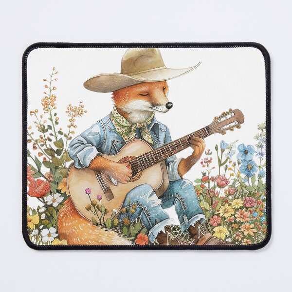 Item preview, A Guitar Fox Cowboy On Little Flowers Garden designed and sold by baucestudio.