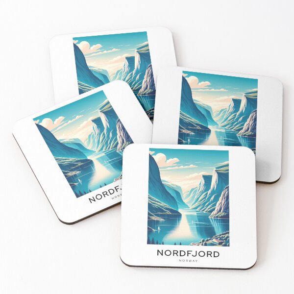 Item preview, NORDFJORD Norway - Digital Art Poster designed and sold by TravelMarvel.