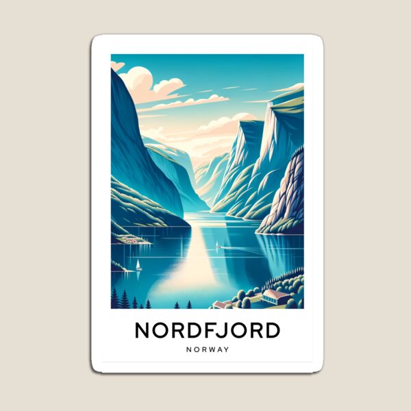 Item preview, NORDFJORD Norway - Digital Art Poster designed and sold by TravelMarvel.