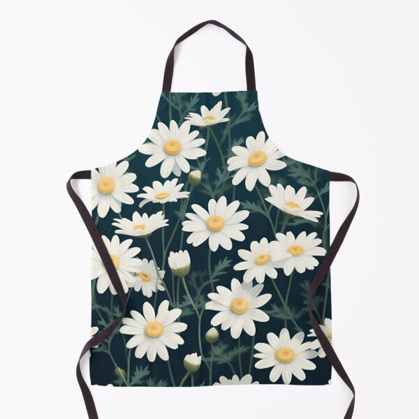 Item preview, White Daisy Flowers on Dark Teal Blue designed and sold by printmala.