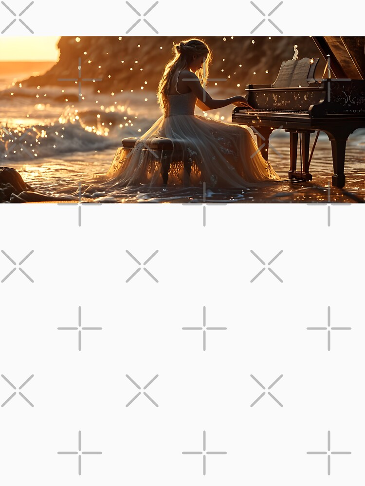 Thumbnail 7 of 7, Classic T-Shirt, Seaside Piano Fantasy 1 designed and sold by McMuggles.