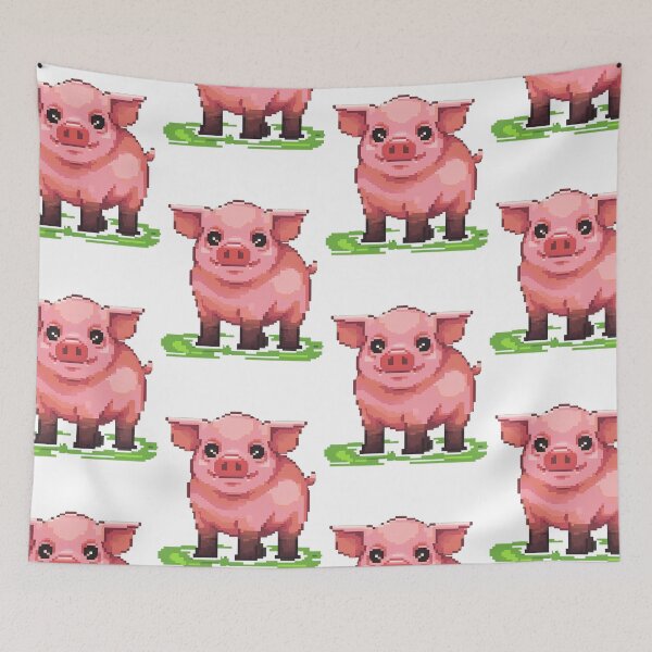 Item preview, Teacup pig pixel art (3)- Retro vibe designed and sold by octoboobs.