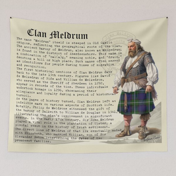 Item preview, Meldrum Scottish Clan History  designed and sold by BagTown Clans.