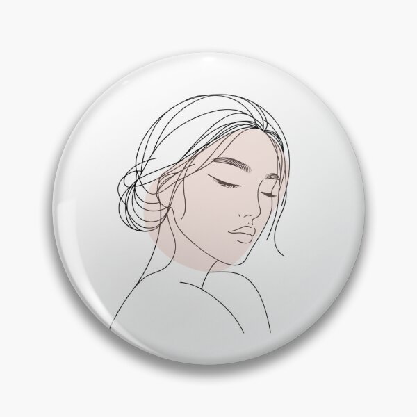 Item preview, One line woman face drawing, Abstract minimal female single line art designed and sold by MusesWhispers.