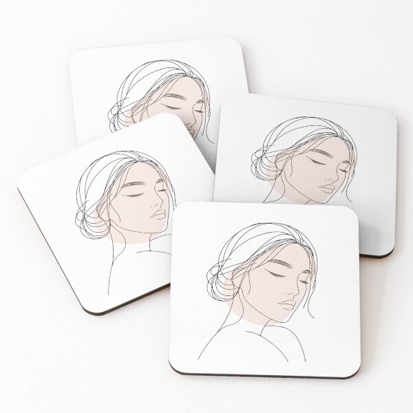 Item preview, One line woman face drawing, Abstract minimal female single line art designed and sold by MusesWhispers.