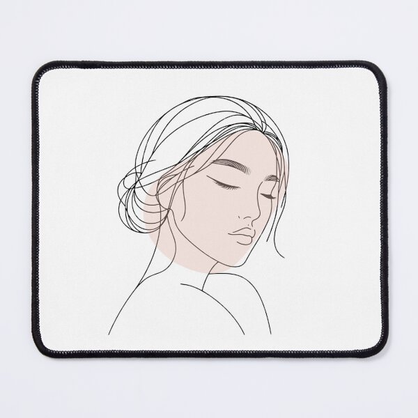 Item preview, One line woman face drawing, Abstract minimal female single line art designed and sold by MusesWhispers.