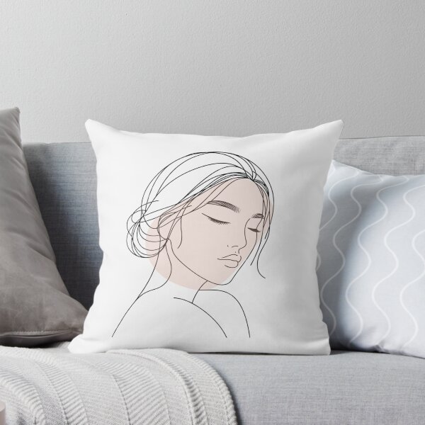Item preview, One line woman face drawing, Abstract minimal female single line art designed and sold by MusesWhispers.