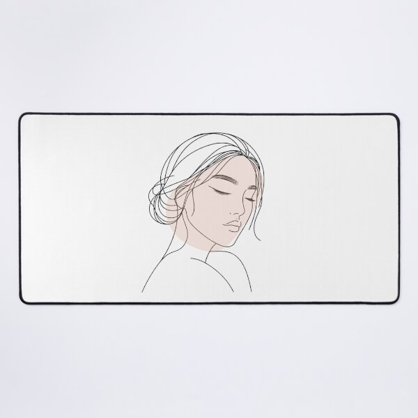 Item preview, One line woman face drawing, Abstract minimal female single line art designed and sold by MusesWhispers.