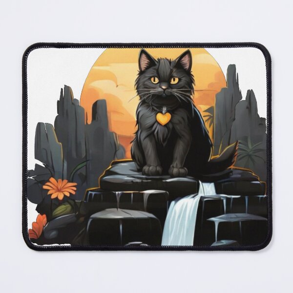 Aperçu de l'œuvre  chat fier au-dessus de la cascade créée et vendue par Karaz's Animal Kingdom.