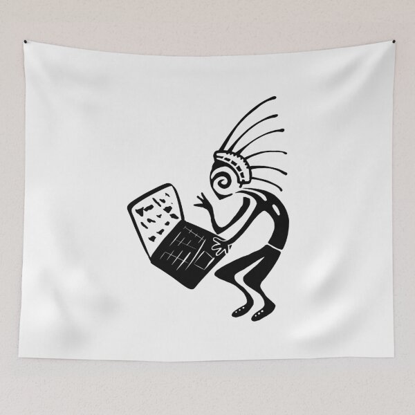 Item preview, Kokopelli laptop black designed and sold by nogamax.