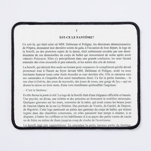 Item preview, First page of Gaston Leroux's book Le Fantôme de l'Opéra designed and sold by LunaMothDesigns.