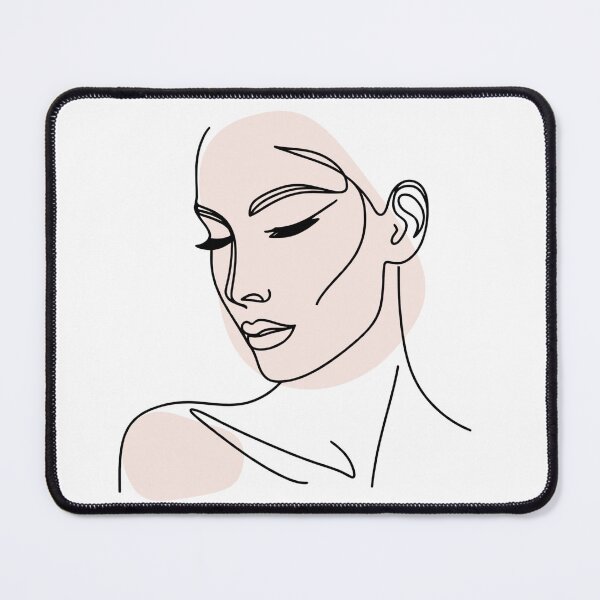 Item preview, One line woman face drawing, Abstract minimal female single line art designed and sold by MusesWhispers.