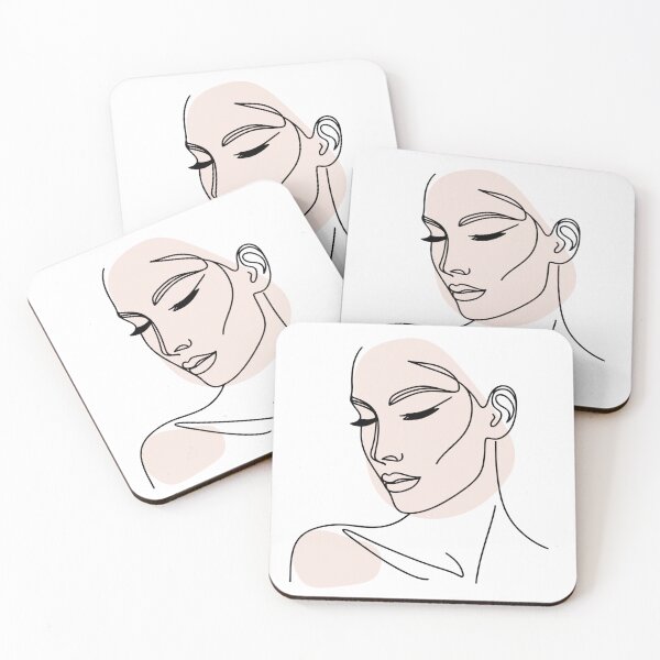 Item preview, One line woman face drawing, Abstract minimal female single line art designed and sold by MusesWhispers.
