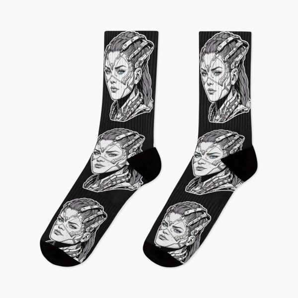 Item preview, Cute Black And White Cyborg Girl designed and sold by TheArtOfPat.