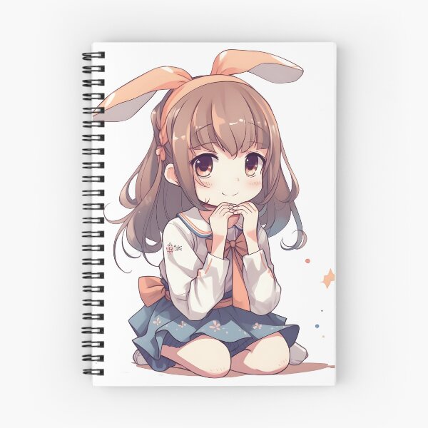 Aperçu de l'œuvre Jolie fille Kawaii avec oreille de lapin créée et vendue par PCGDrawing.