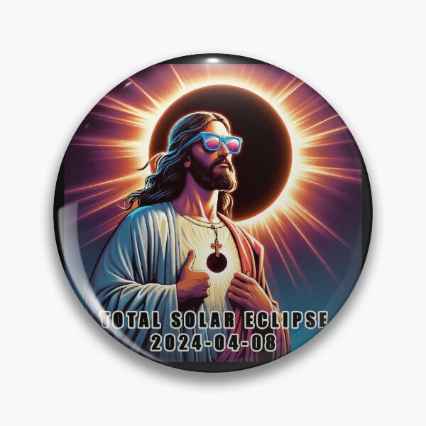 Artikelvorschau, Lustige totale Sonnenfinsternis 2024 von Jesus Christus entworfen und verkauft von TomFrontierArt.