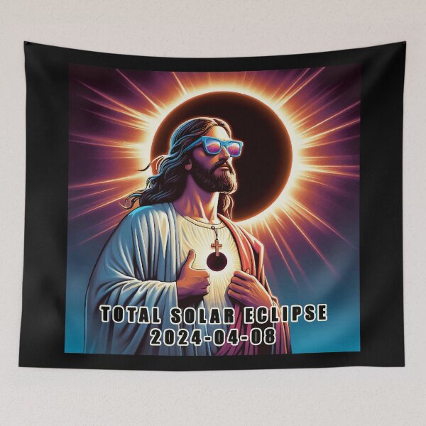 Artikelvorschau, Lustige totale Sonnenfinsternis 2024 von Jesus Christus entworfen und verkauft von TomFrontierArt.