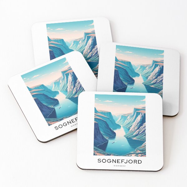 Item preview, SOGNEFJORD Norway - Digital Art Poster designed and sold by TravelMarvel.