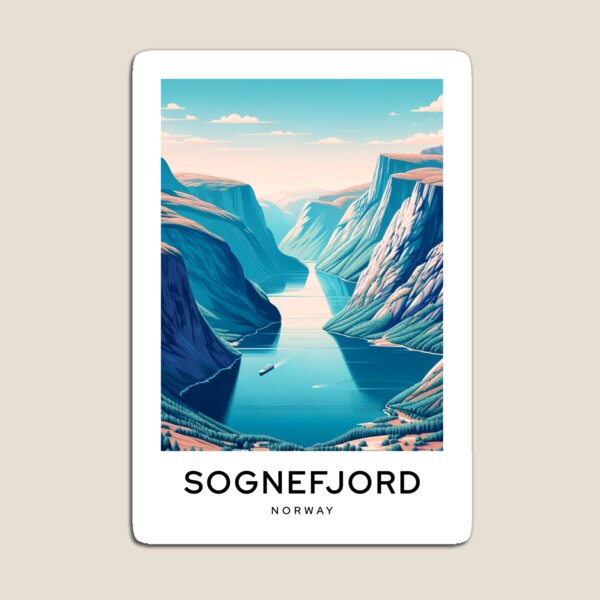 Item preview, SOGNEFJORD Norway - Digital Art Poster designed and sold by TravelMarvel.