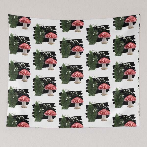 Item preview, Fly Agaric Amanita Muscaria toadstool Baby’s Breath and Ferns designed and sold by WildWoodlandWitch.